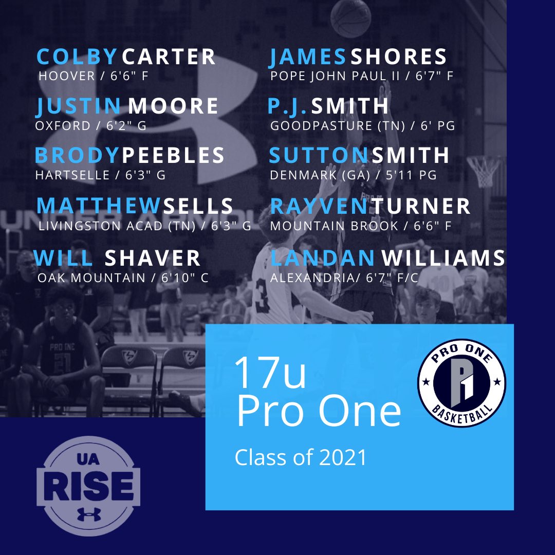 Pro1Basketball's tweet photo. 🗣 Announcing the Pro One 17u @uabasketball @RiseCircuit for 2020. 

#NextPlay #UARISE #TheOnlyWayIsThrough #BeDifferent #P1 #ProOne2021 #ProOneBC https://t.co/K9IjND72mw