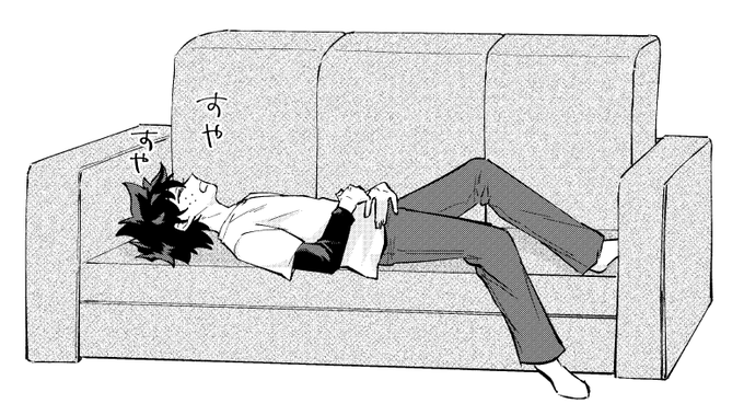 口をあけて寝るタイプの緑谷 
