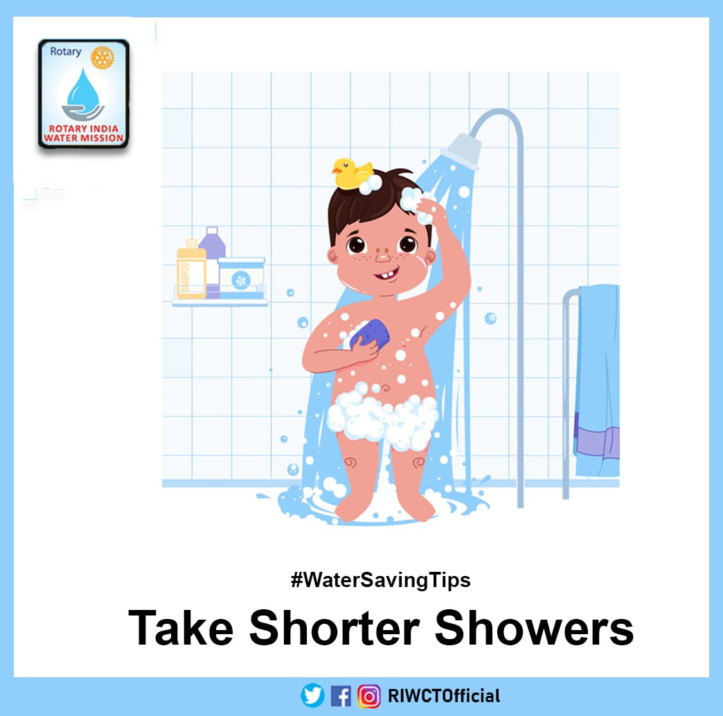 RIWCTofficial's tweet photo. Create an awareness of the need for water conservation among your children. Tell them to take shorter showers!
Save WATER | Save LIFE.
#RIWCT #RotaryIndiaWaterMission #RIWM #Rotary #SaveWater4Future #RotaryIndiaWaterConservationTrust #WaterSavingTips #TakeShorterShowers https://t.co/IItKsmuCvW