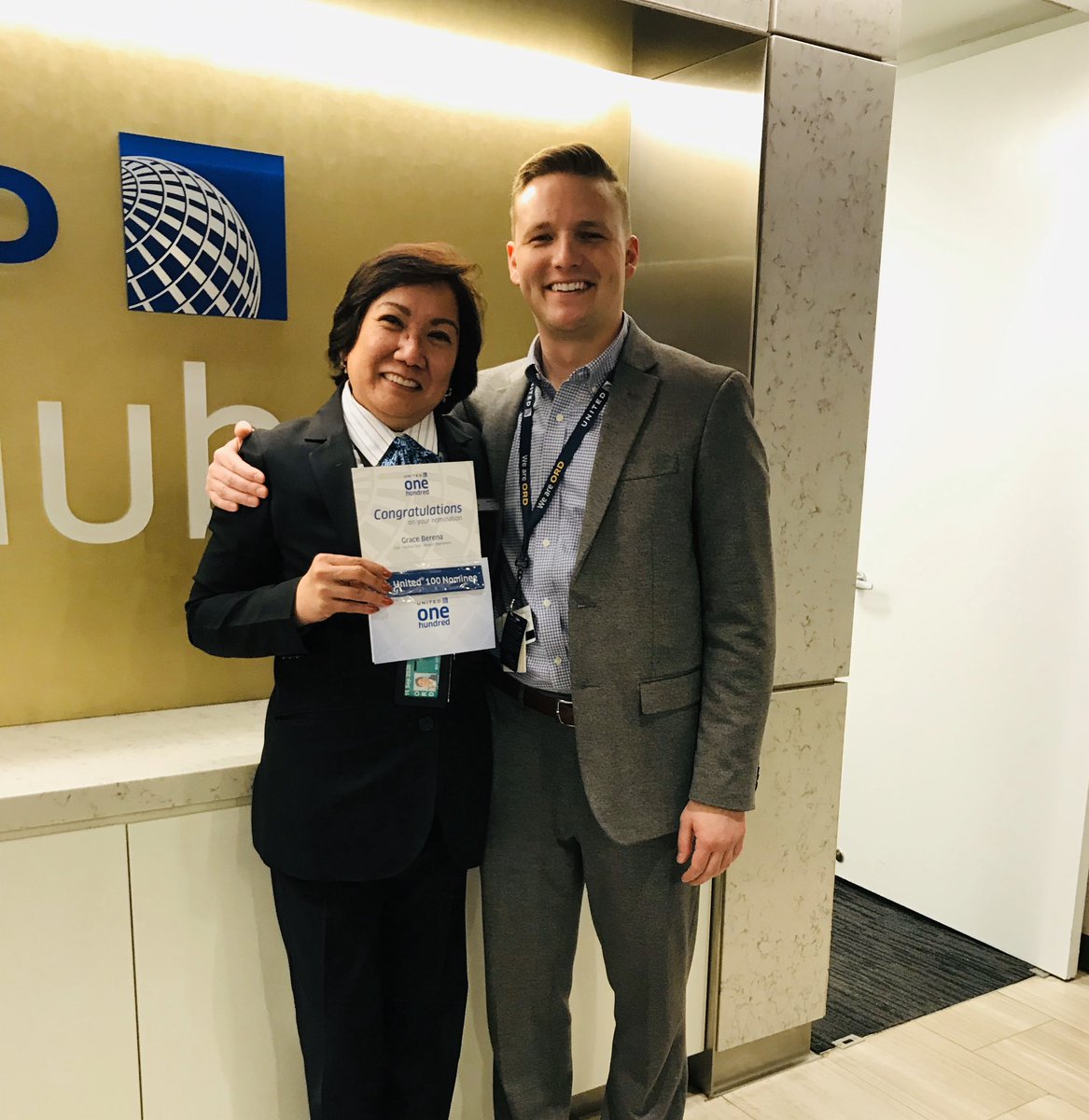 TimRakowiecki's tweet photo. Congrats Grace on your United 100 nomination! You are a great asset to the United team! @weareunited https://t.co/L7js0ktun9