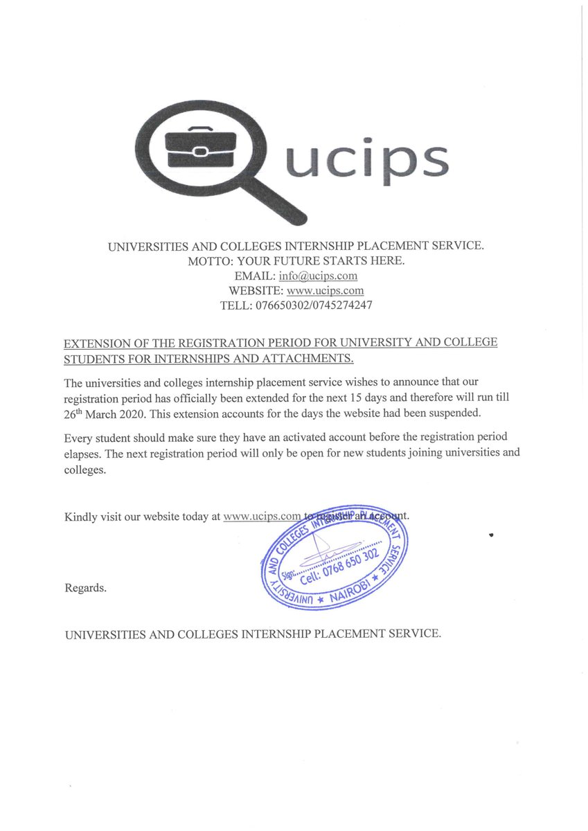ucipsk's tweet photo. Due to requests made by most students after the closure of the registration portal at 1200hrs on 11/03/2020, we have re-opened the portal for 15 more days. Visit https://t.co/1fujOGCkCl for registrations today!!

#DoMoreWithMPESA 
#Waititu https://t.co/nheMq3b18s