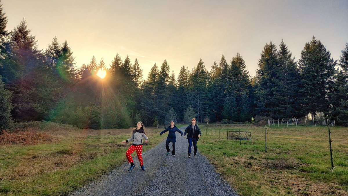 sed's tweet photo. Family walk to the mailbox. #family #motherandsons #siblings #pajamas #werenormal #driveway #sunset #sundown #eveninglight #rural #beavercreekoregon #teenagers https://t.co/sObyqowqQc