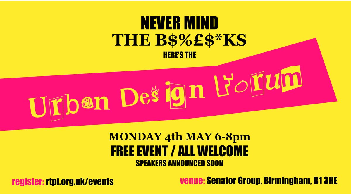 LukeHillson's tweet image. Announcing the @RTPIWestMids #UrbanDesignForum

Presentations and discussions covering how we deliver better places, how we respond to climate change, how bridges make connections and the successor to BfL12- Building for a Healthy Life.

#masterplanning #urbandesign #townplanning