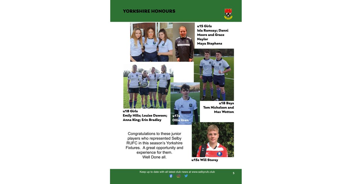 selby_rufc's tweet photo. Yorkshire Honours for Junior Players
https://t.co/AsZtQutYCK https://t.co/ugVWD8p00c