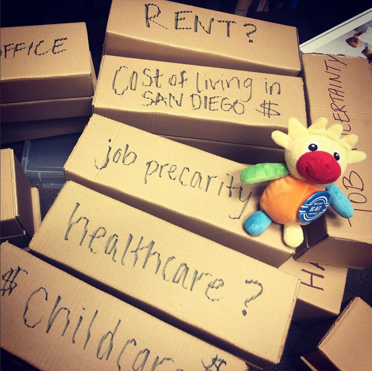 UCAFT_UCSD's tweet photo. Getting ready for some life-size jenga this Friday!! #lecturerlife #onshakyground Come join us Price Center West at Noon #noonrally #bargainingisback #weteachuc #facultyequity = #genderequity #solidaritydefeatsprecarity https://t.co/Hv0V9zLaSh
