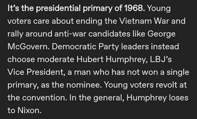 OvrcmplctdHstry's tweet photo. It is the presidential primary of 2020... https://t.co/w3y6mfZadc