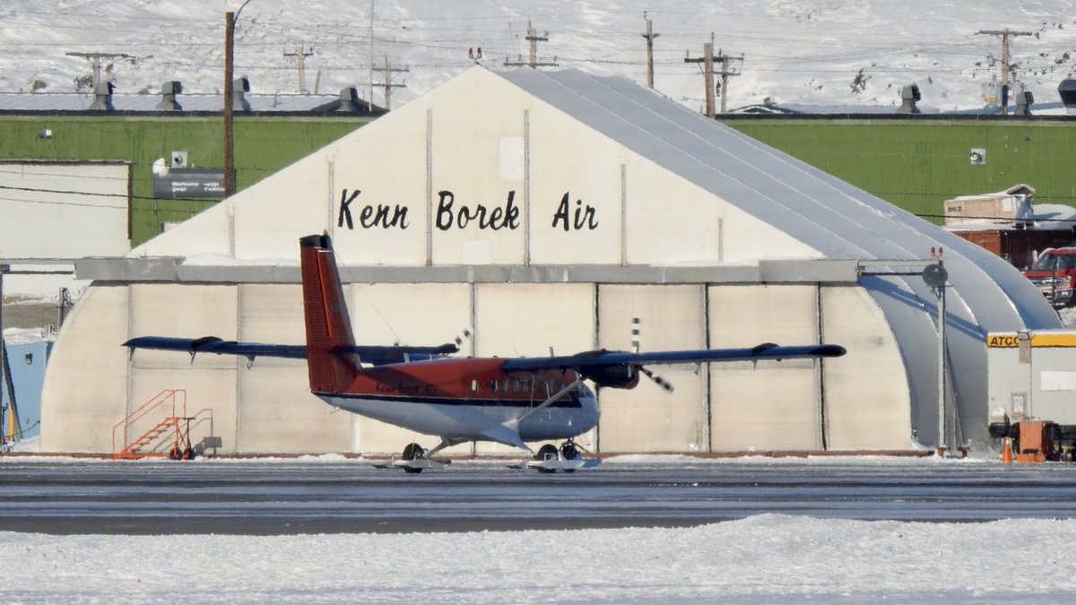 FrankReardon1's tweet photo. Welcome back to #Iqaluit #Nunavut #CFDHB #TwinOtter DHC-6-300 #KennBorekAir with a Ski Kit MAR.11.2020 #YFBSpotters https://t.co/ly3aKzZdBo