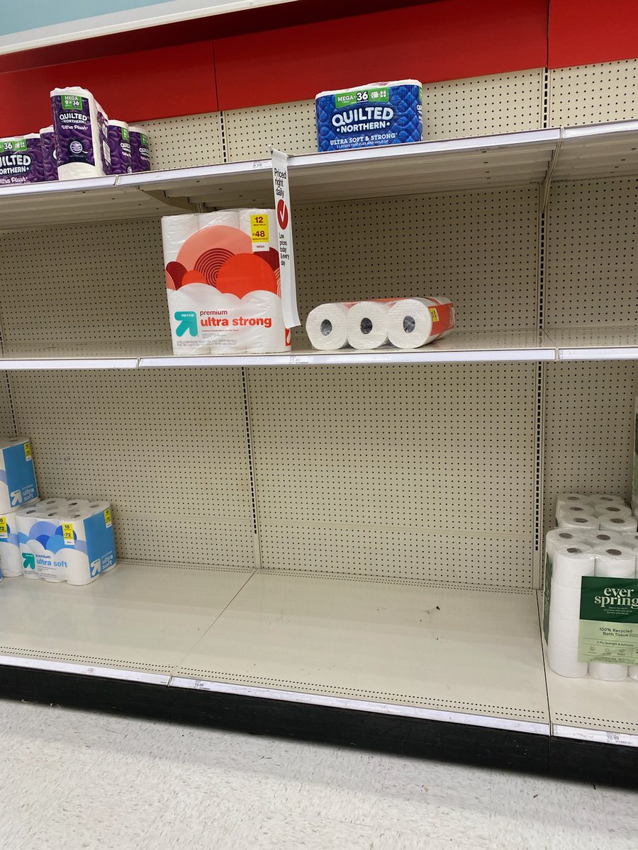 MamaV76's tweet photo. People may be stockpiling TP, but luckily they're leaving my recycled paper alone! https://t.co/jHrezMOPY4