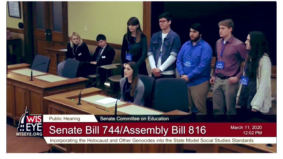 MissWhite117's tweet photo. I had the amazing opportunity of addressing the Senate Committee on Education today in support of #SB744 to mandate Holocaust & genocide education in schools. So grateful to have this opportunity and to have brought such eloquent students with me! https://t.co/x505IqRLVI