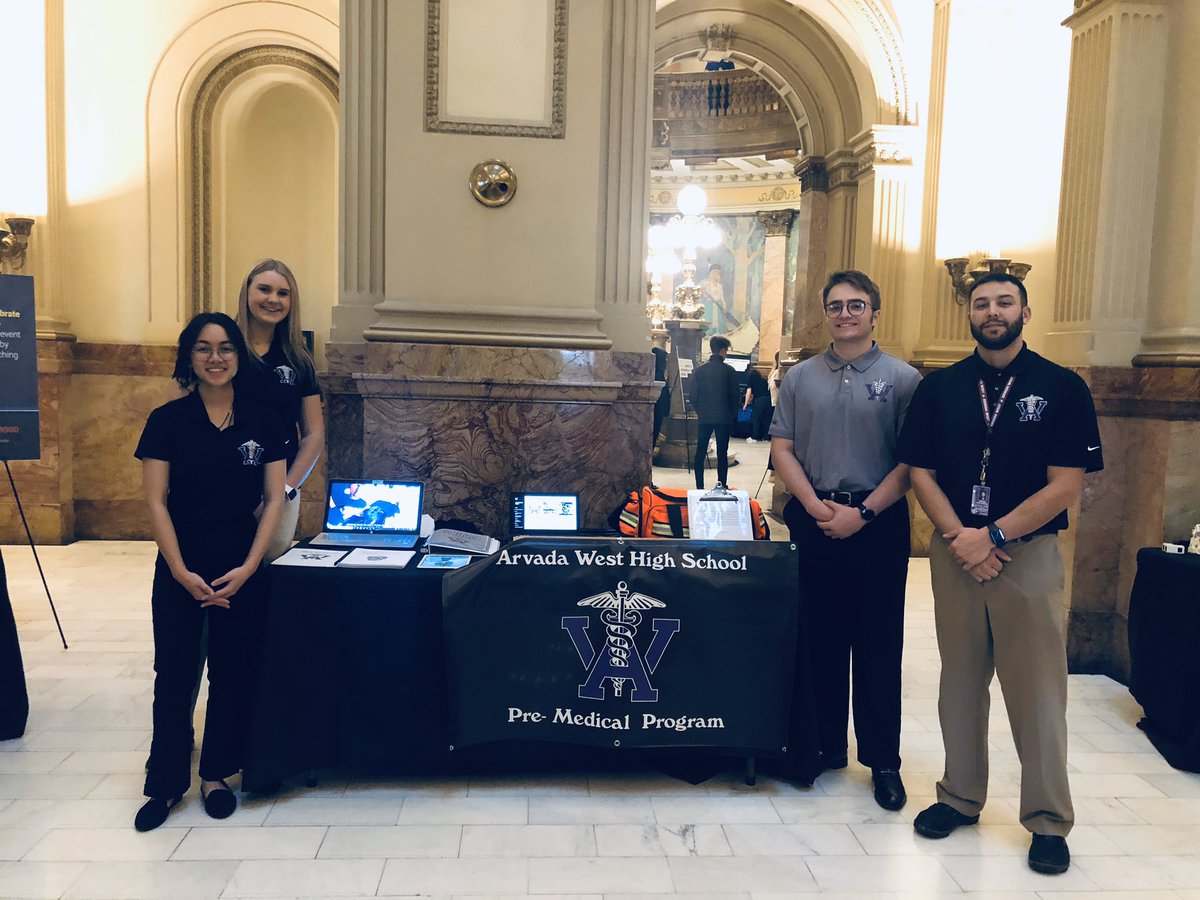 <a href="/JeffcoSchoolsCo/">Jeffco Public Schools</a> <a href="/GovofCO/">Governor Jared Polis</a> Proud of our <a href="/JeffcoSchoolsCo/">Jeffco Public Schools</a> students from @ArvadaAspires <a href="/AWestNow1/">AWestNow</a> <a href="/awest_premed/">AWest Pre Medical</a> <a href="/GMHSRams/">Green Mountain HS</a> <a href="/AlamedaPirates/">Alameda Pirates</a> for representing at Public Education Day! <a href="/CteJeffco/">Jeffco CTE</a> #passion2profession