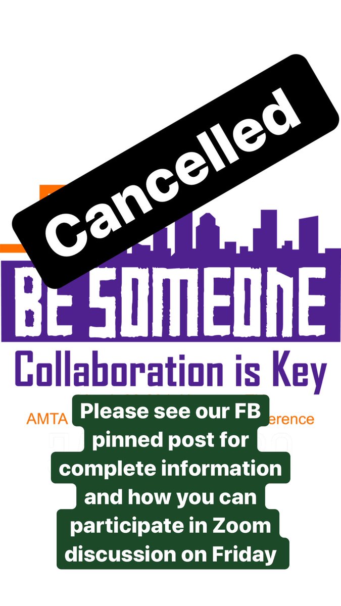 SWRAMTA's tweet photo. Attn #SWAMTA the #SWAMTA20 conference has been cancelled. Please see full post on our FB page and info on how you can participate in discussion on Zoom Friday https://t.co/3E2vPClbFZ