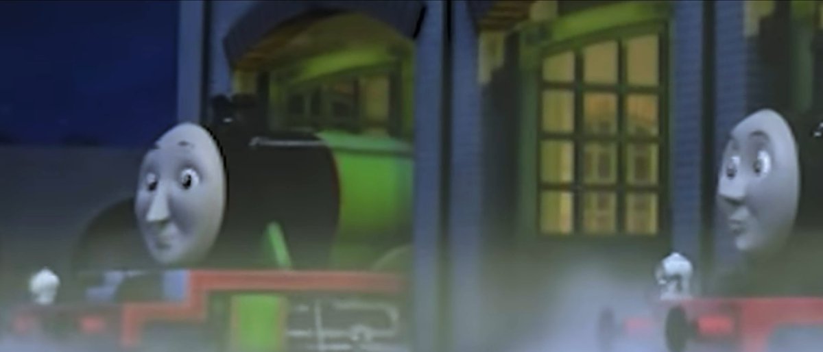 ヒロキ きかんしゃトーマス Akb48 No Twitter お話 ヘンリーか ゴードンか のこのシーンで 隣の機関庫の扉窓にヘンリーのボディーが写ってない 消えている