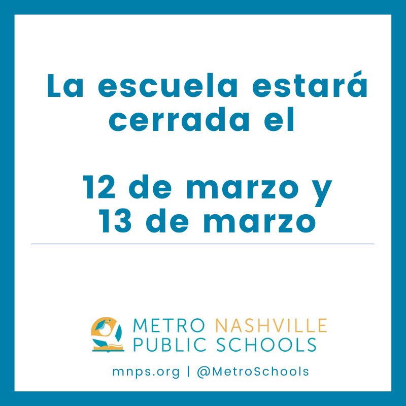 Metro Nashville Public Schools will close on Thursday, March 12, and Friday, March 13. The decision was made in consultation with the Metro Public Health Department out of an abundance of caution. For more information: news.mnps.org/metro-schools-…