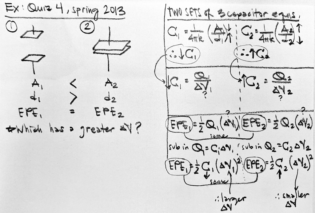 Patrick_M_Len's tweet photo. #CuestaPhys205B students: comparing the potential difference ("voltage") applied to two different capacitors storing the same amount of energy https://t.co/kPZOBWcDvt