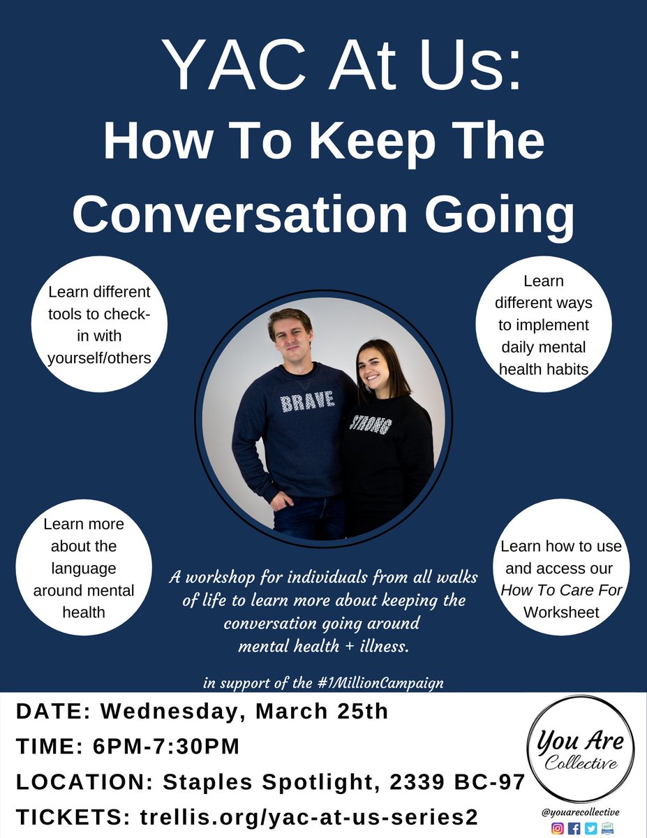 yacatus's tweet photo. YAC At Us: How To Keep The Conversation Going ~ March 25th @ 6PM ✨⁣
⁣
We're so looking forward to sharing our story + resources with you at our next #StaplesSpotlight YAC At Us presentation!⁣
⁣
Learn More @ https://t.co/L4vUGQfw5S 📲🎟️⁣⁣
⁣@StaplesCanada #endthestigma https://t.co/OUIsA42v7o
