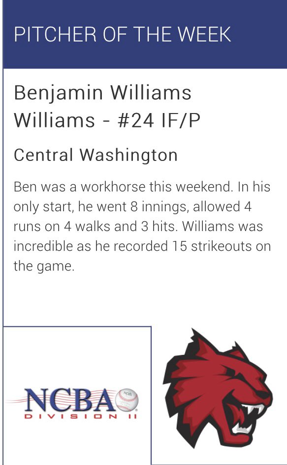 Congrats to our guys Benny and Pete for winning player and pitcher of the week for the Rocky Mountain North League!