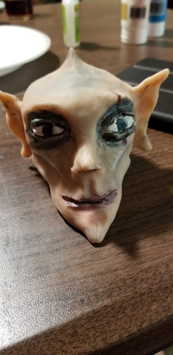neverlander427's tweet photo. So that creepy thing.... I painted it. It looks better. Yeah... better.. ....

What have I done....

#isthisart #nightmarefuel https://t.co/BJM1ki47Xq
