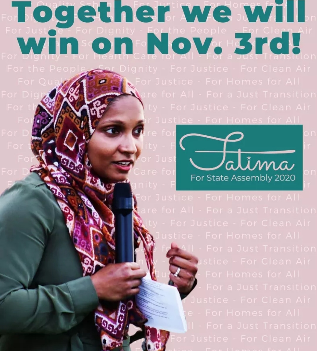 fatimaizubair's tweet image. We made it to the run off in November! Let's work together to achieve the things we know we deserve! Are you with me? #fatimaforassembly #greennewdeal #cleanair #cleanwater #cleanfood #housingforall #MedicareForAll #educationaljustice