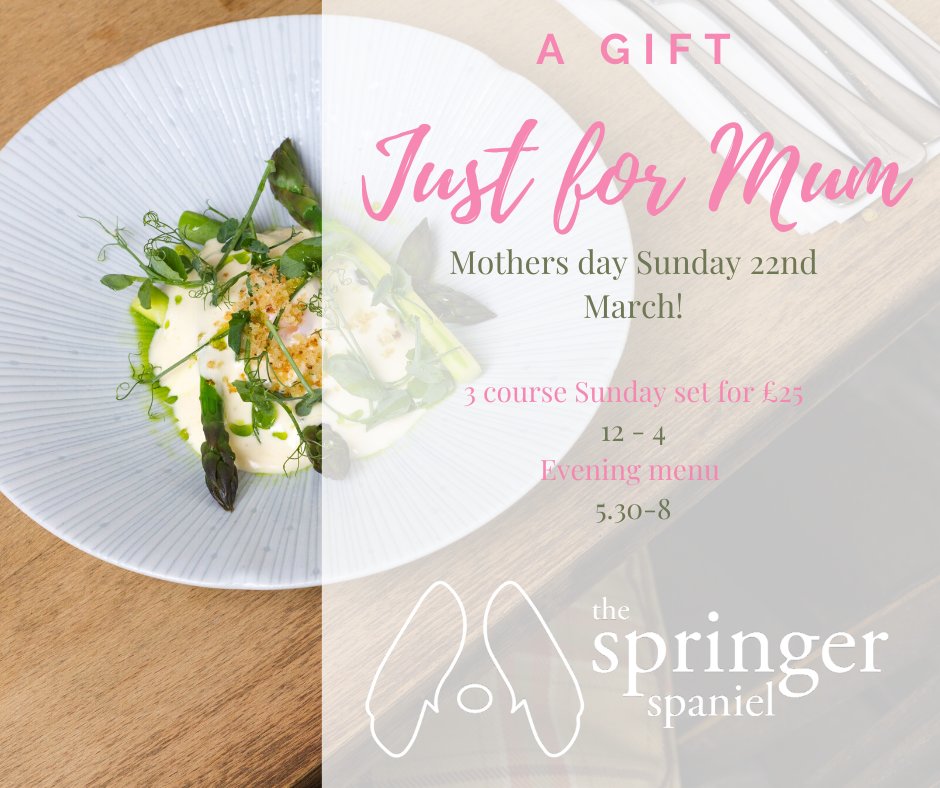 SpringerThe's tweet photo. Mothers day is coming very soon... make it a special treat for mum and book a meal at The Springer today before we fill up!

Click the link to book online or give us a call on 01579 370424
https://t.co/kLfGOkVh4b https://t.co/jglUhPKPk2