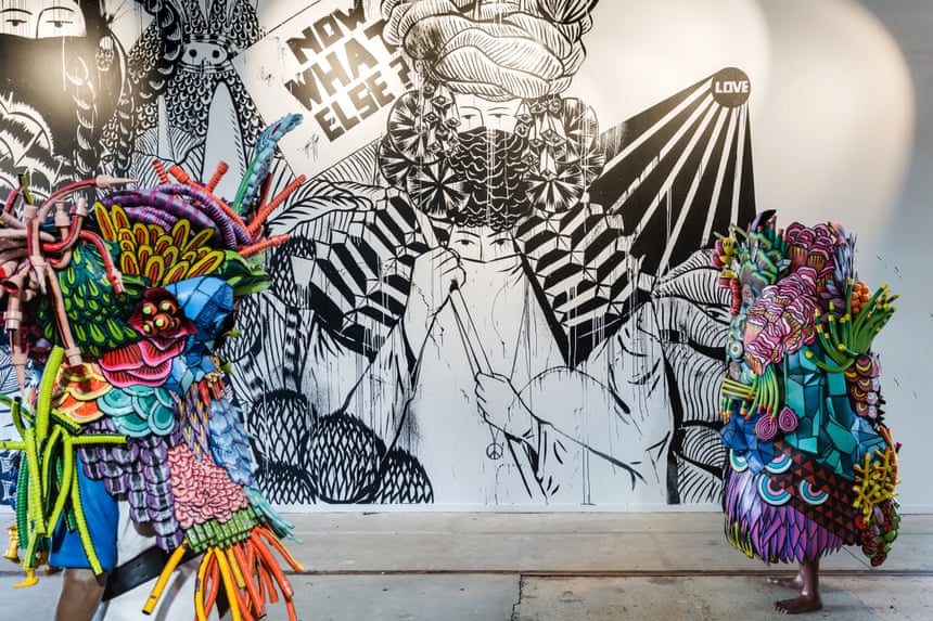 “Australia sends its plastic waste over to us, now I’m bringing it back,” <a href="/Nugroho11Eko/">eko nugroho</a> jokes about his artwork for new show Plasticology “Plastic is political in today’s world.” Thanks <a href="/GuardianAus/">Guardian Australia</a> &amp; <a href="/rosamundbrennan/">Rosamund Brennan</a> for this great feature. bit.ly/2xqW5GN