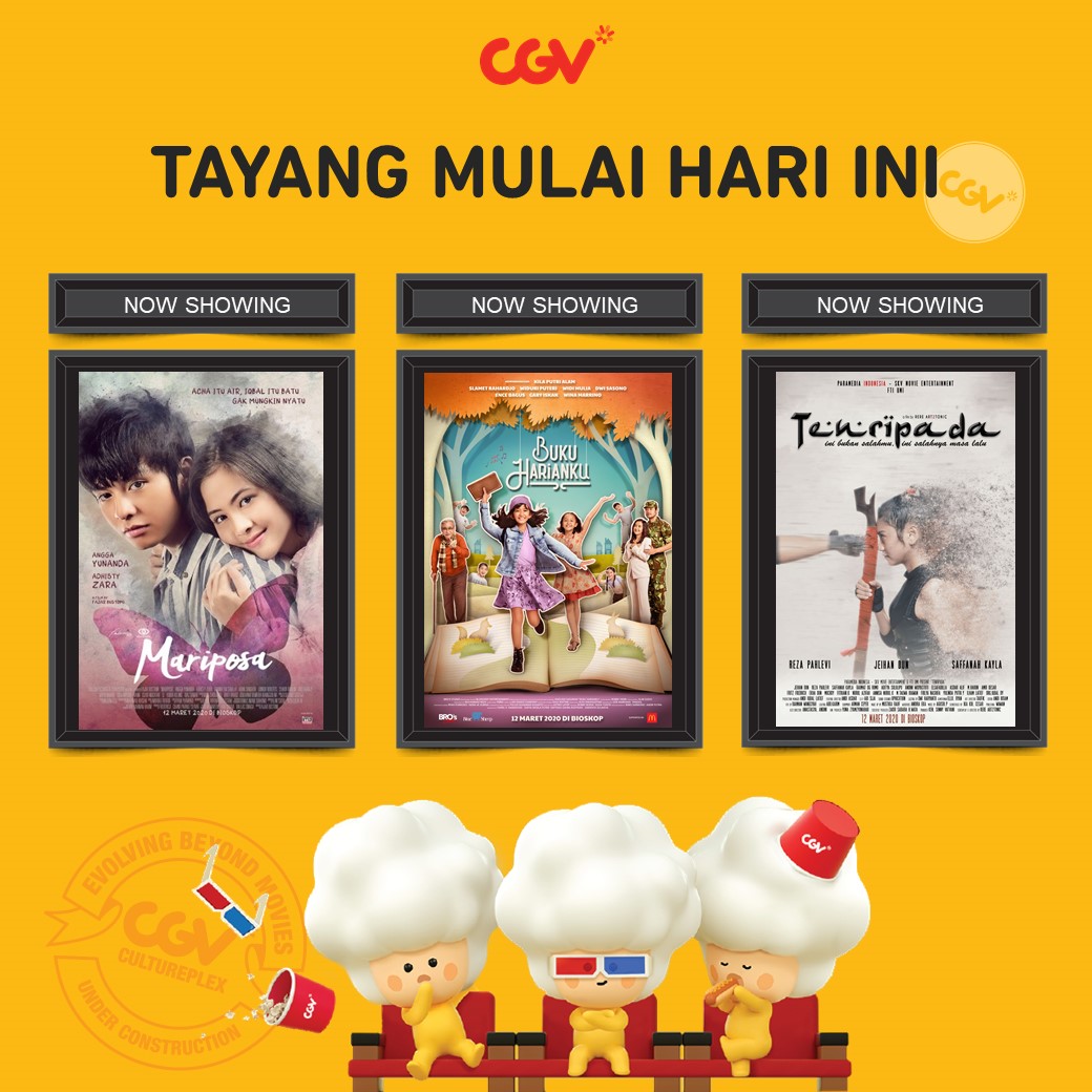 filmaniaindo's tweet photo. NOW PLAYING:
#Mariposa
#BukuHarianku
#Tenripada https://t.co/vracAJ6k6w via @CGV_ID