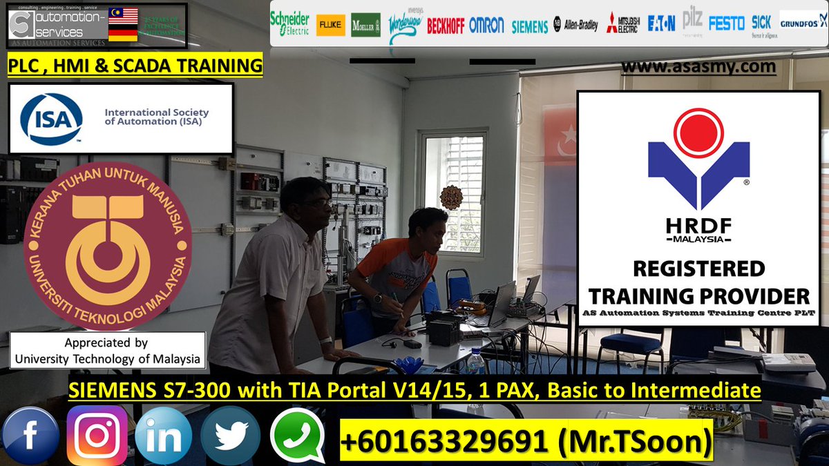 AutomationMy's tweet photo. #SIEMENS #S7300 (#TIAPortal V14/15) with #WinCCRuntime, Basic &amp; Intermediate for a #company that #Manufactures #snacks #foods . #Industry40 #industrial #AUTOMATION #PLC #hmi #scada #programming #Malaysia2020 #johorbharu #pasirdudang #training #hrdf Link: https://t.co/QFQFNBSes4 https://t.co/plM7PhaAMz