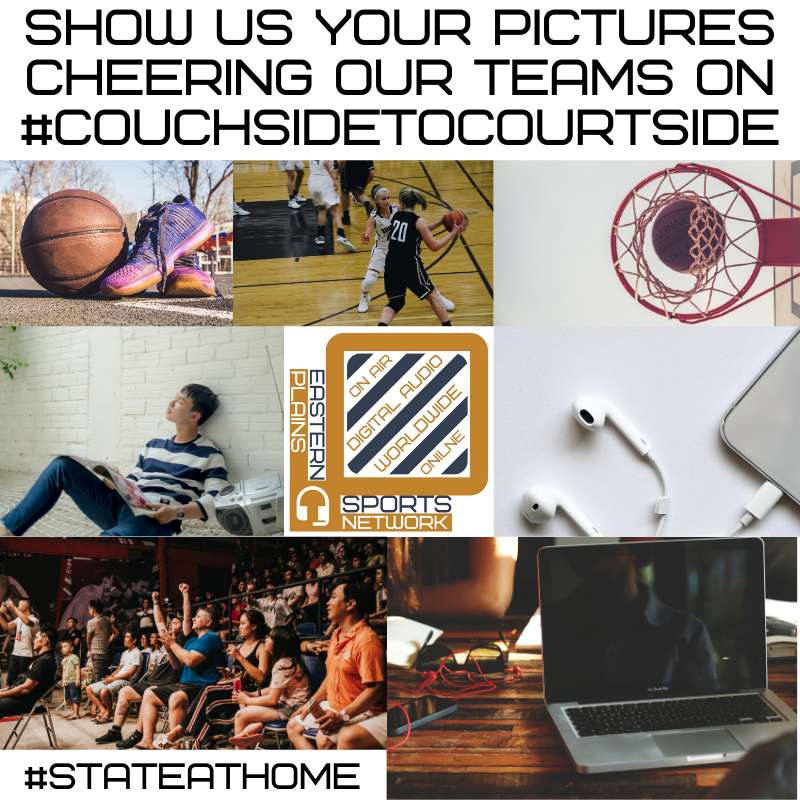 EasternPlainsSN's tweet photo. We know fans want to be at state. But when life gives us lemons, we make lemonade! All weekend long we invite you to show us your pictures & videos cheering our teams on from home. Post them to the KPMX Sports Facebook page or use the hashtag #StateAtHome on Twitter! https://t.co/RztYG8kPWg