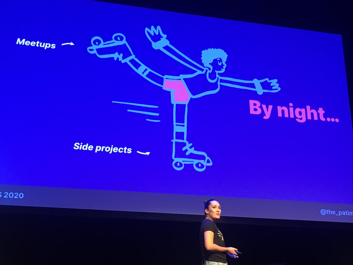 k_a_m_m_i_'s tweet photo. @the_patima describing imposter syndrome (with a persona that sounded scarily like myself) and her tactics to overcoming it
#HighFunctioningAnxiety #burnout #impostersyndrome @nobs_events #NOBS2020 https://t.co/qRzyBsEqGk
