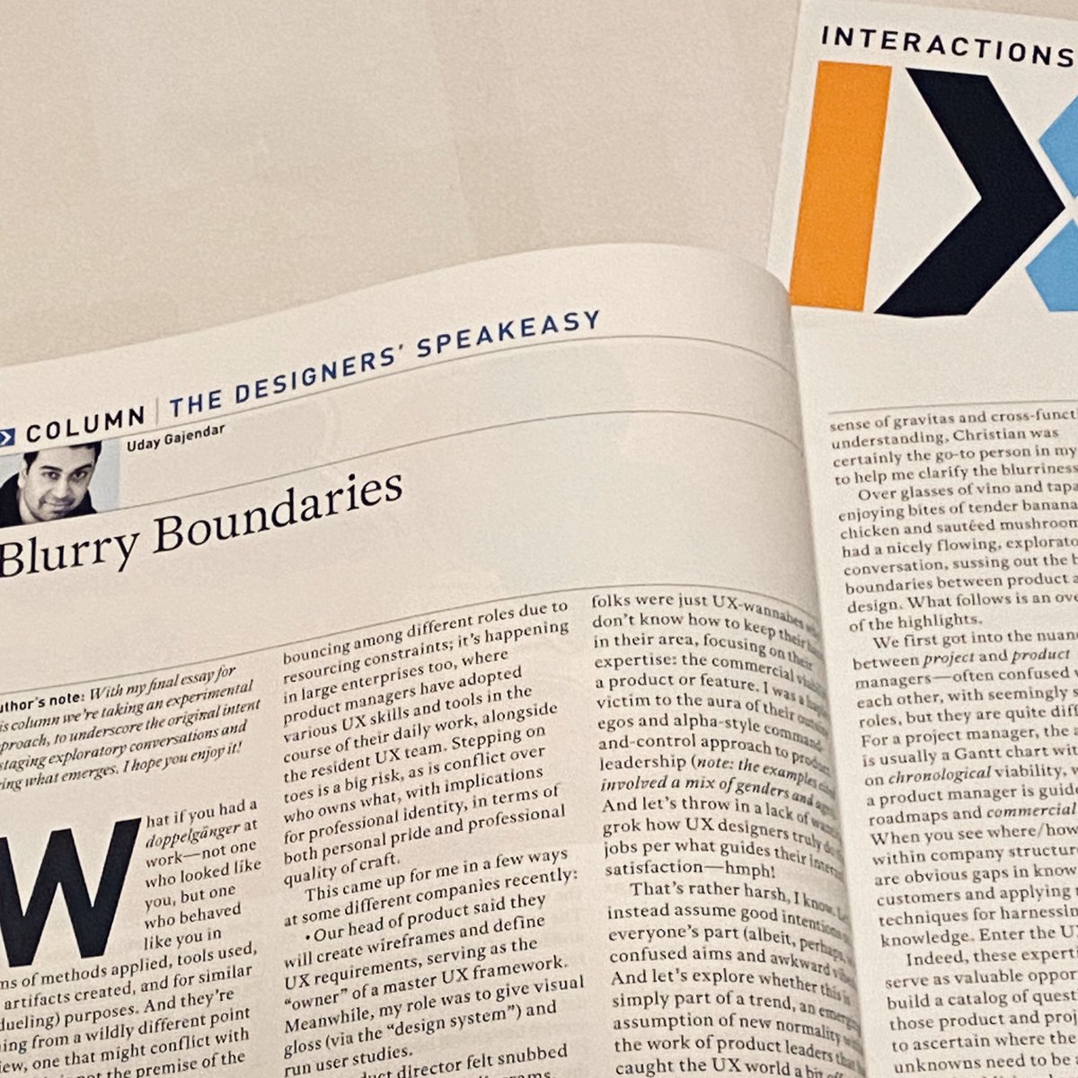 udanium's tweet photo. My latest & final column (5 years!) for ACM Interactions @interactionsMag is now published. Hope you enjoy it! On โblurry boundariesโ btwn product & design, with Christian Crumlish @mediajunkie : https://t.co/YoY1LpBbPp #ux #design #hci #farewell #lastessay #finalword ๐๐ค https://t.co/bZYKm4z9tk