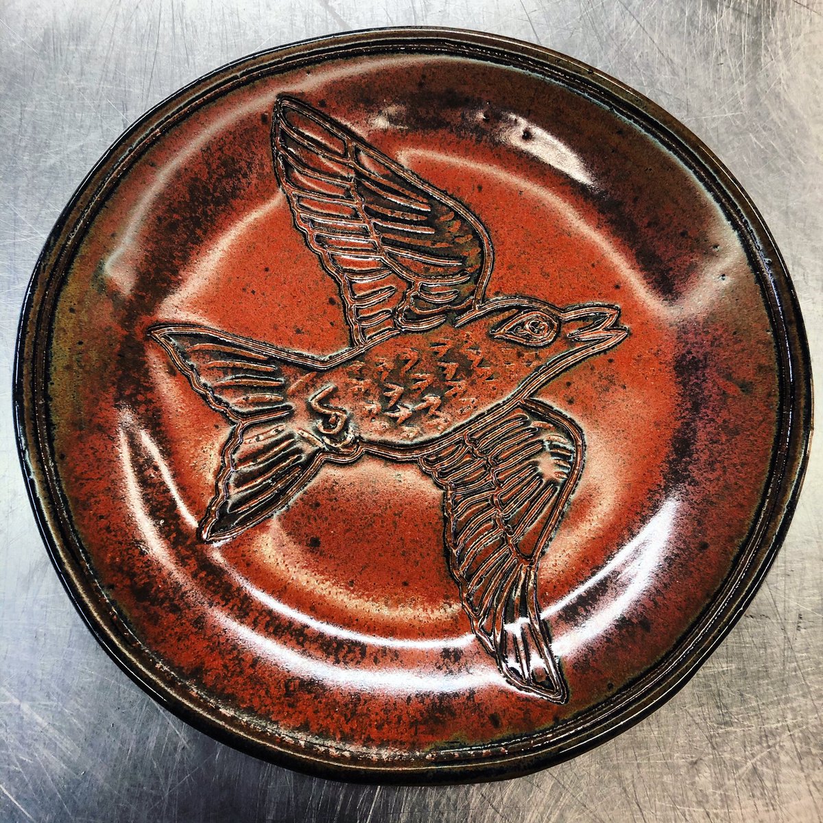 studio_potters's tweet image. Bird Plate #pottery
