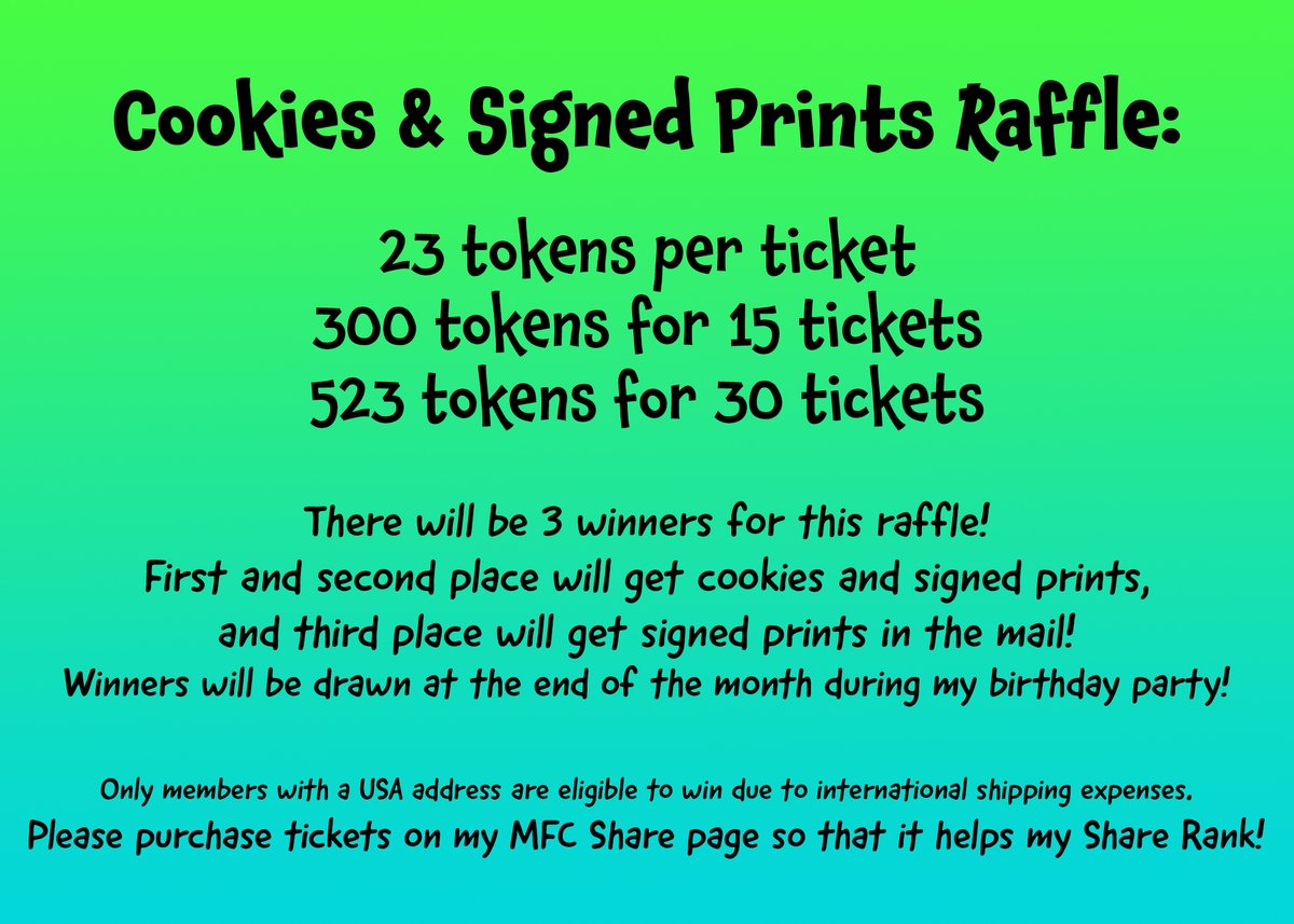 Raffle Info below! Purchase tickets here:  https://share.myfreecams.com/JennaKate/items 