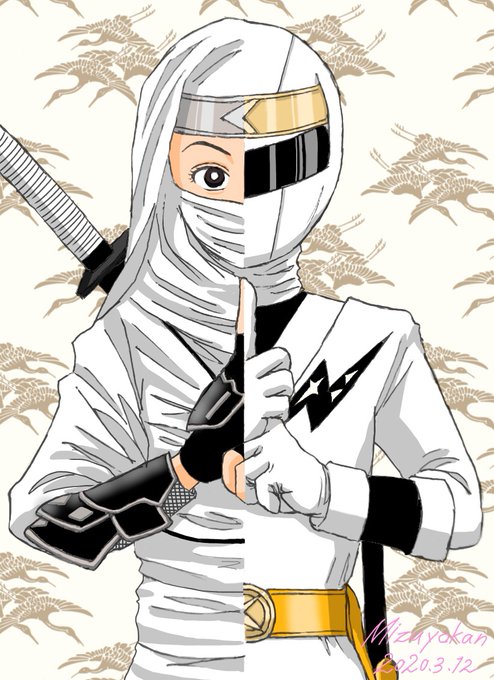 ニンジャホワイト鶴姫・広瀬仁美の直筆サイン色紙 忍者戦隊