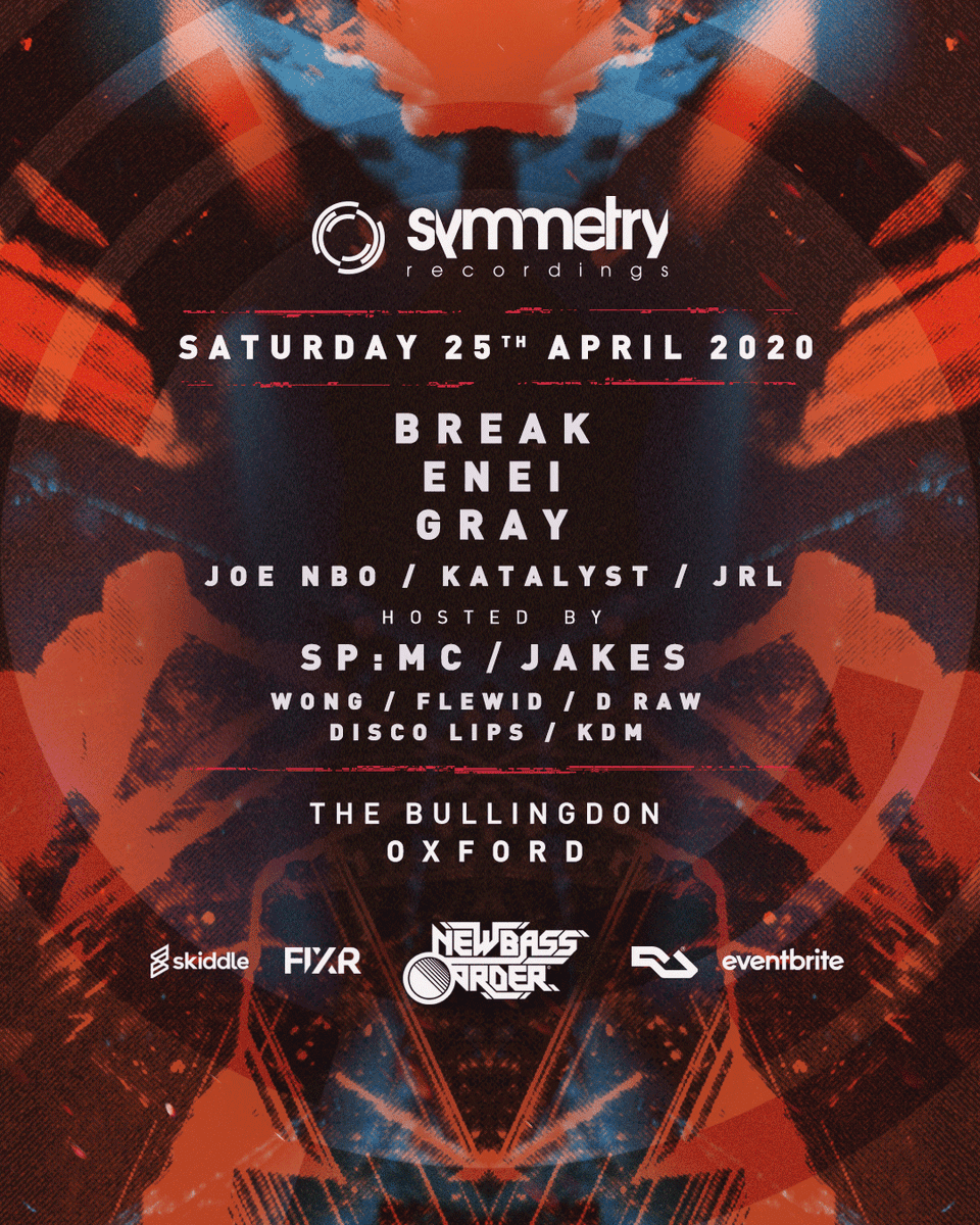 Delighted to announced the full line up for <a href="/SymmetryHQ/">Symmetry Recordings</a> Oxford debut <a href="/TheBullingdon/">The Bullingdon</a> on Sat 25/04 w/ #Break <a href="/eneimusic/">ENEI</a> #Gray @iamthejakes #SPMC <a href="/JoeNBOUK/">Joe Robinson</a> + more! ⚠️ Last few 2nd release tix: bit.ly/symmetryoxford