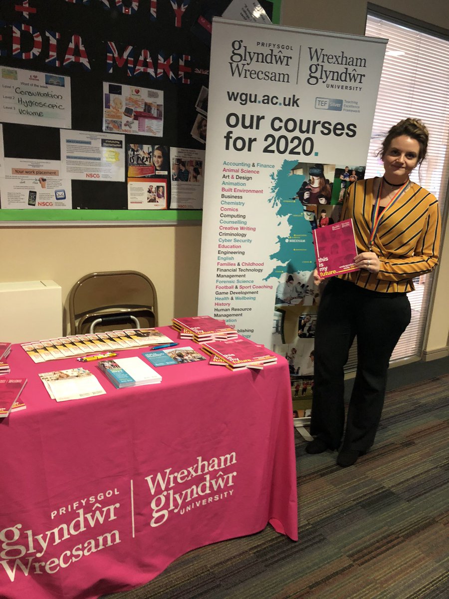 rjbrer's tweet photo. Busy day for learners at @NSCGNewcastle #Careers #HE fair. @GlyndwrUni @CCJglyndwr @emnefydd are supporting by delivering talks on #criminolgy #theatreandperformingarts #thinkingaboutHE #wrexham #mywgu https://t.co/nDvKxlC3KP