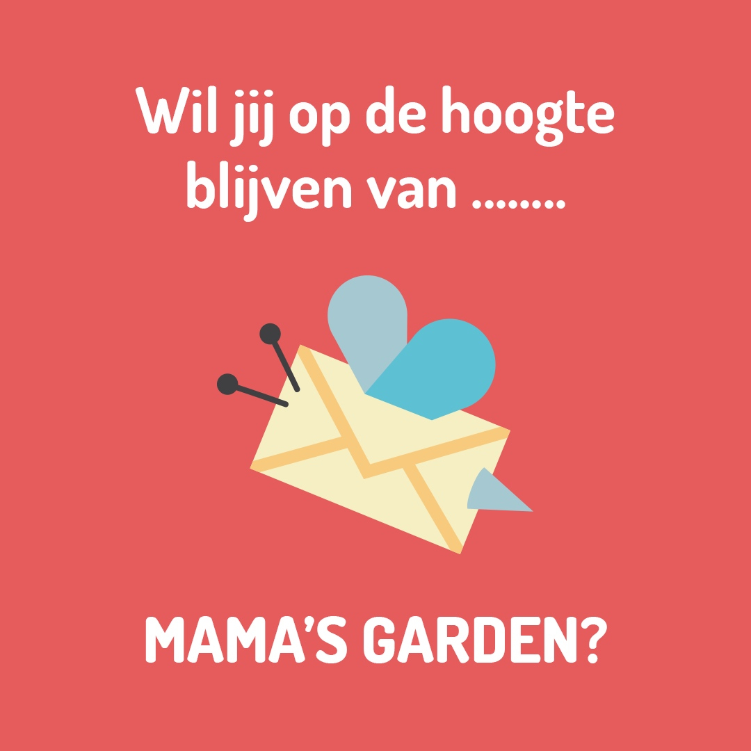 Blijf op de hoogte van alle bijeenkomsten, activiteiten en nieuwtjes rondom Mama's Garden via de periodieke nieuwsbrief. Heb jij je nog niet ingeschreven? Je kunt jezelf binnen een paar minuutjes inschrijven via onze website: bit.ly/3cwjaIh #schrijfjein #blijfuptodate