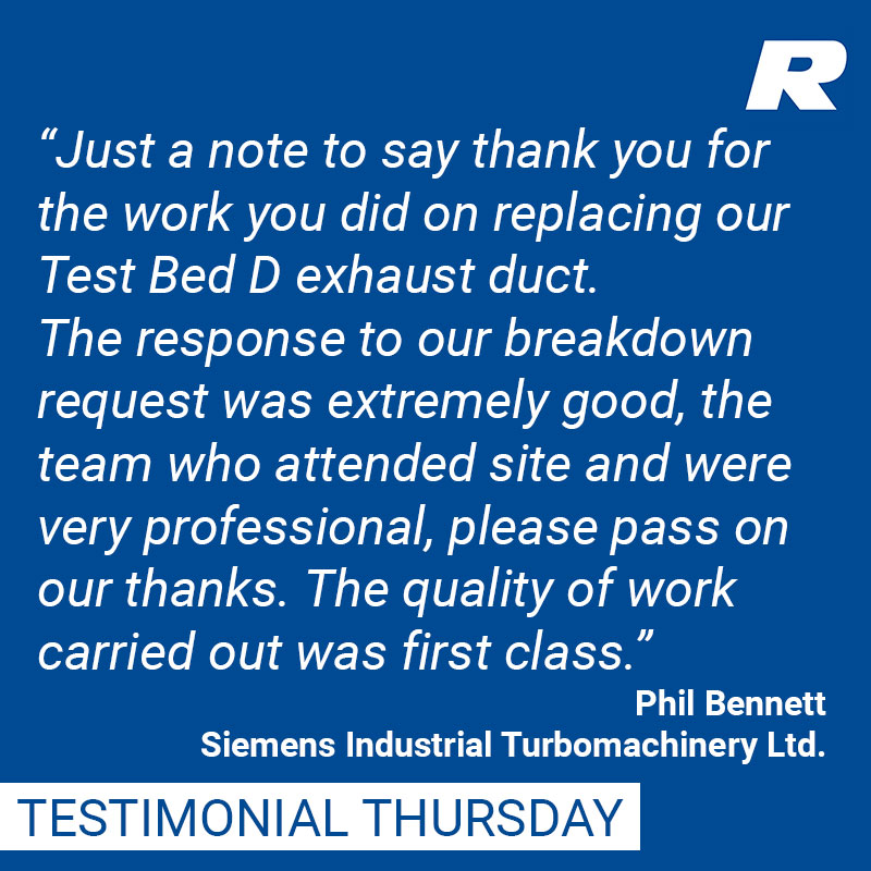 With our years of Fabrication experience we sometimes have to work from legacy plans to provide modern solutions.  The project we completed for Siemens Industrial Turbomachinery Ltd was very well received and is this week's #TestimonialThursday.  Thank you Phil.
