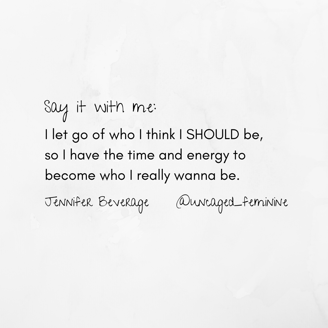 uncagedfeminine's tweet photo. Who you think you should be is holding you back. Are you ready to let that go, so you have the time and energy to become who you really wanna be (aka who you really are)?

What's one should you can't seem to shake?

#uncagedfeminine #should #selfsabotage #freeyourself #beyourself https://t.co/fJaHdjWT4c