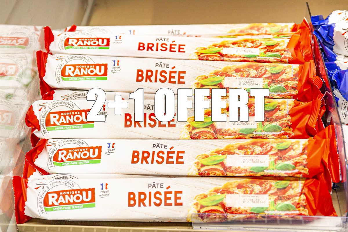 IntermarcheAups's tweet photo. 🥧Quiche, tarte, tourtes...
Vous n'aurez que l’embarras du chois❗️

‼️2+1 OFFERT‼️

Pâte brisée ou feuilletée Monique Ranou : 1,20€ le Lot de 3❗️

*0,60€ à l'unité
**Jusqu'au 23 mars

#TousUnisContreLaVieChère
#IntermarchéAups https://t.co/l6FQcpvHyC