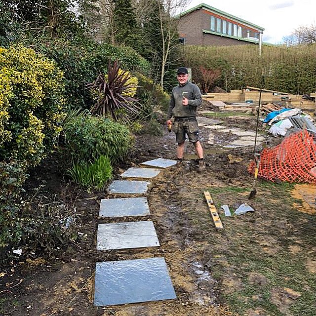 Remember Max? He just laid his first paving slabs at our current Surbiton project. Extra impressed due to the recent terrible weather ⛈and sub optimal working conditions! Nice work, Max 👍What will he do next? 🤔 #landscaper #apprentice #surbiton #landscaperlife #sunnyengland