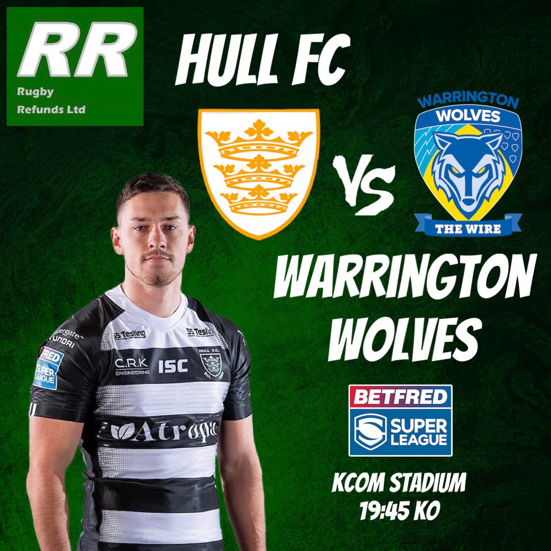 RugbyRefundsLtd's tweet photo. Thursday Betfred Super League ๐
@hullfcofficial v @WarringtonRLFC tonight with clients all over this one. This should be a cracker ๐
๐ธ @kieranbucko .
.
.
.
#hullfc #kcomstadium #warringtonwolves #thewire #betfredsuperleague #SL #rugbyleague https://t.co/gUgxJWYJRz