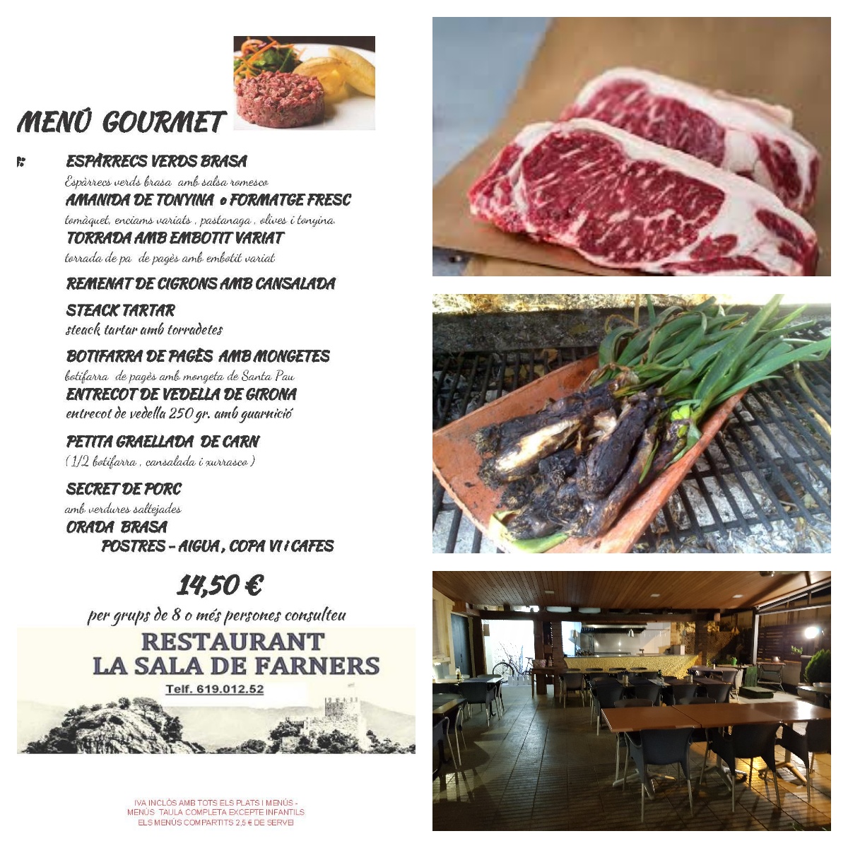 Lasaladefarners's tweet photo. LA SALA DE  FARNERS 
MENU DIJOUS 
Plat del dia entrecot vedella 450 gr. 8,95 €

PLAT DEL DIA ENTRECOT DE VEDELLA 450 gr. 8,95 € https://t.co/OzazutJs8a