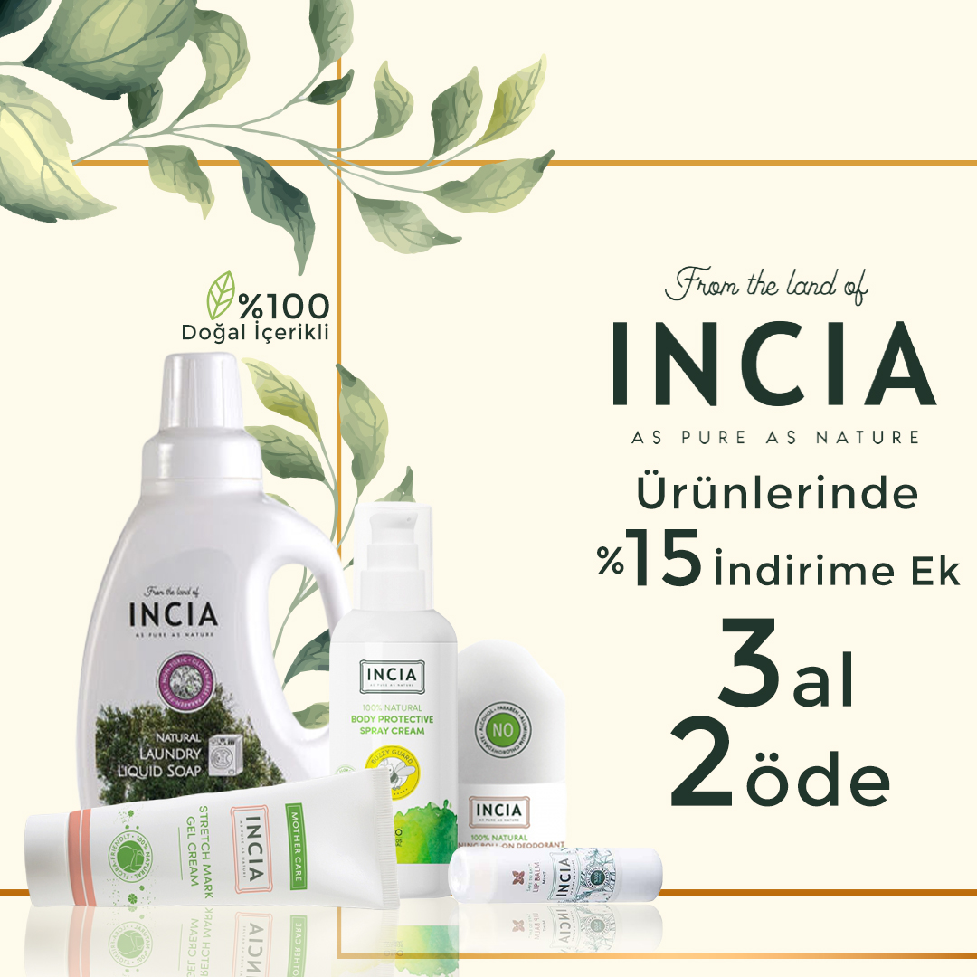 %100 doğal içerikli INCIA ürünlerinde %15 indirime ek 3 al 2 öde fırsatı Dermomarket.com'da! 💚🌍

dermomarket.com/incia

#dermomarket #incia #doğalkozmetik #temizlik #ciltbakımı #lipbalm #vücutbakımı #rollon #sabun #sıvısabun #güneşkremi