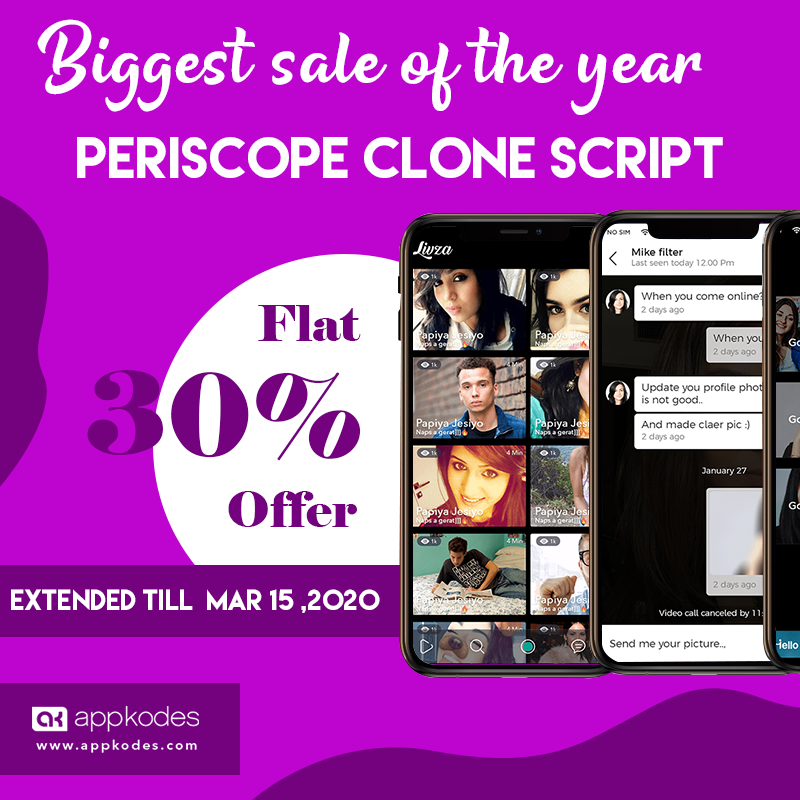 appkodes's tweet image. Build an astounding live streaming platform with our impeccable #livestreamingscript, @Appkodes Livza. Hurry up and purchase our versatile live streaming solution at best flat 30% discount prices in this year-end sale that is extended till March 15
#bigoclone #periscopeclone
