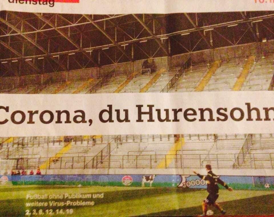 "Ultras mit beleidigenden Bannern - <a href="/DFB/">DFB (Verband)</a> verhängt gnadenlose Kollektivstrafe für alle Fans über das ganze Wochenende."

#kollektivstrafe #coronavirus #dfb #hurensohn #bildquellekeineahnung