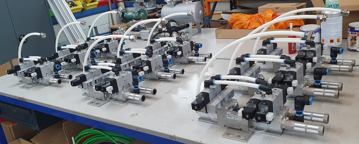 Thorite's tweet photo. Ready for action! Thorite Systems team prepping pressure switching valve manifold's for high speed manufacturing application. To learn more about Thorite Systems solutions get in touch on 0800 170 0675 or via systems@thorite.co.uk #thoritesystems #thorite https://t.co/Y9NTyxm1zw