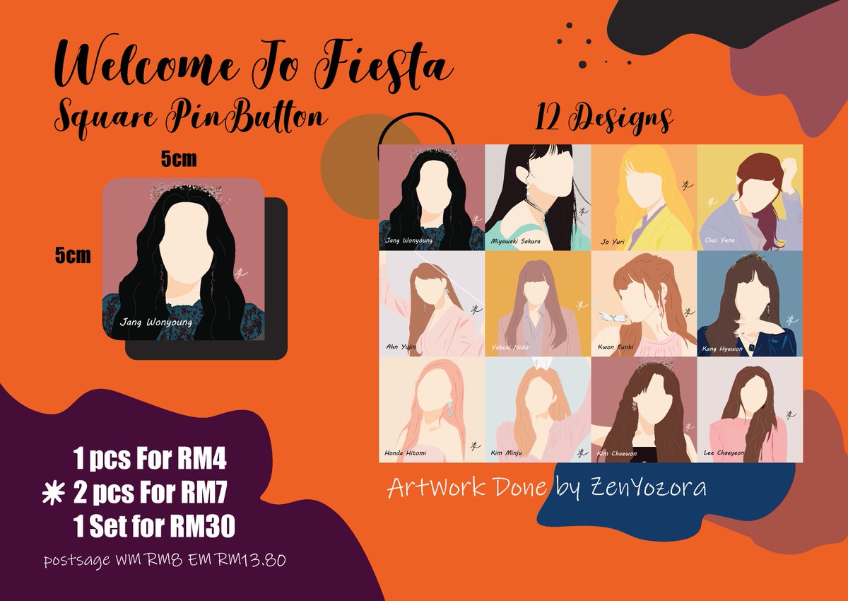 ZenYozora's tweet photo. Hi Wiz*Ones, I'm distributing My Design Freebies
#GameOnWithSakura event organized by @MalaysiaIzone on 21/3.
And selling my FanArt PinButton #WelcomeToFiesta too.
Postage is available~
Rt this tweet with a pic of yr bias
I will GiveAway 5 Set of PinButtons to celebrate Fiesta~ https://t.co/Y9xVFg1hA6