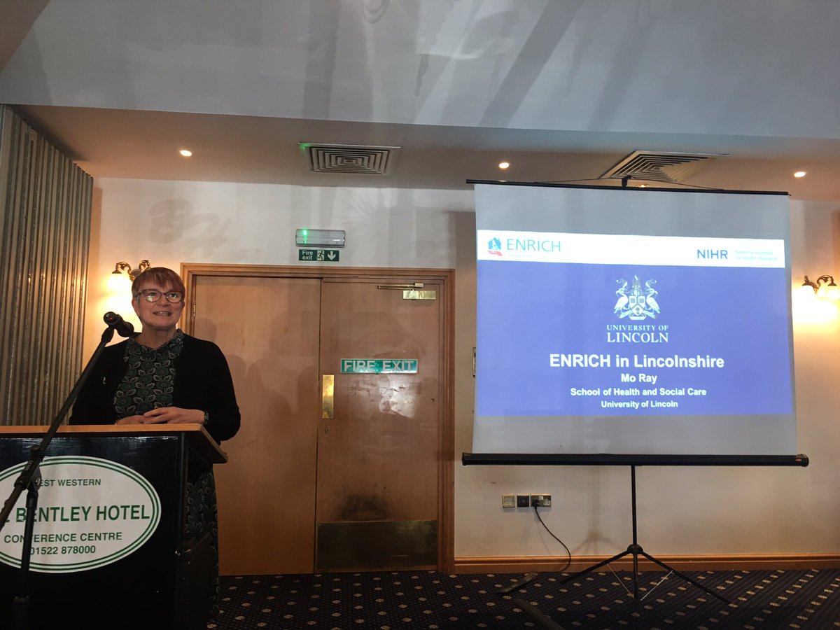 LPFTNHS's tweet photo. #LPFTResearchConf @Moraylincoln from The University of Lincoln discusses the Enabling Research in Care Homes (ENRICH) initiative, which aims to improve the lives and health of older people. https://t.co/TikQ9k9KWS
