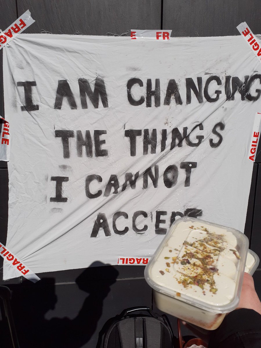Quote from Angela Davis, cake from Criminology student.

On the picketline <a href="/EastLondonUCU/">University of East London UCU</a> #UCUstrikes #UCUstrikesback
