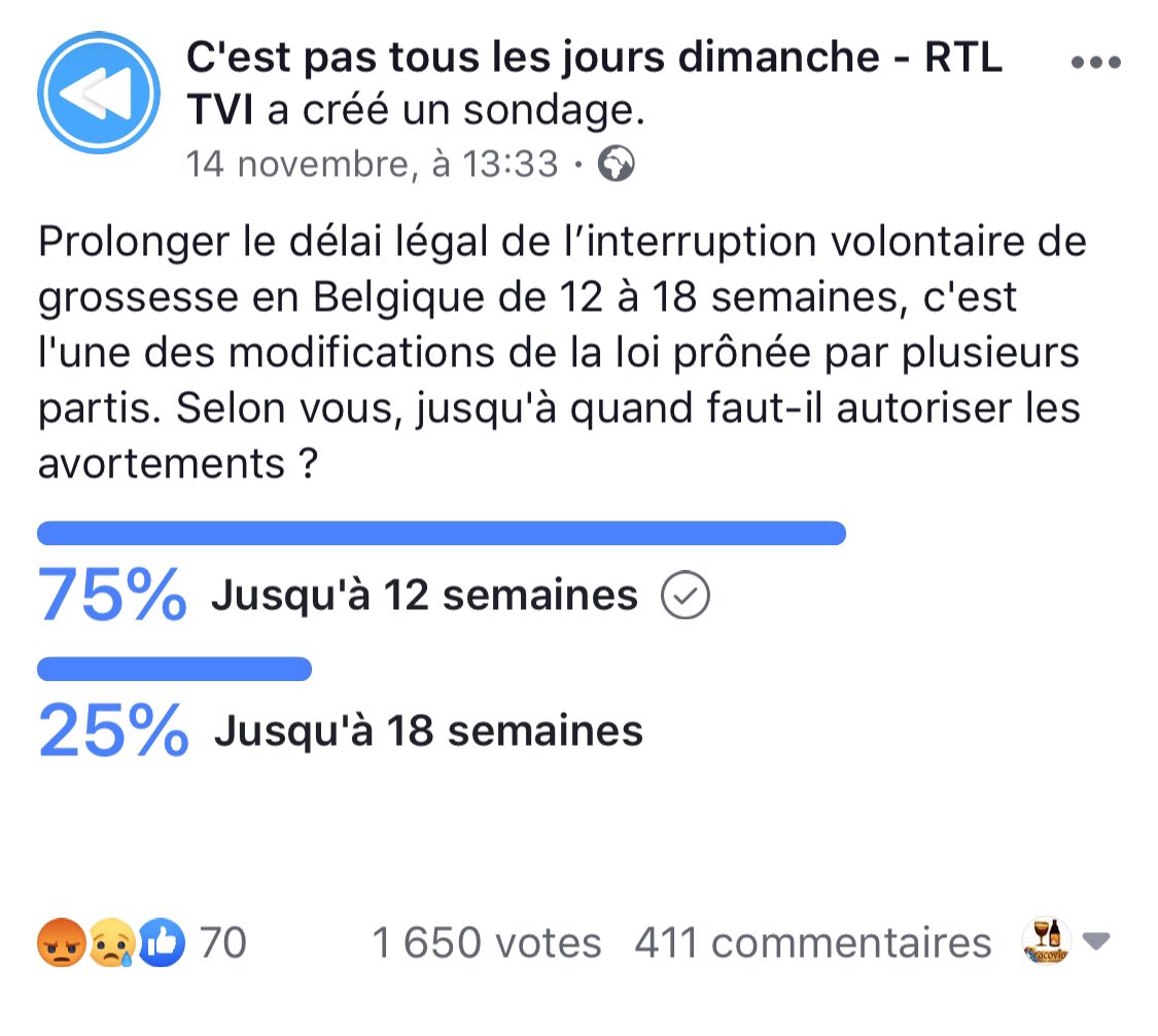 AbortusAvortem1's tweet photo. 75% de la population est CONTRE ce projet ce 2e projet de loi en 18 mois #IVG #StopIVG18semaines @ChDeborsu @rtlinfo https://t.co/j2Q5zfG5fG