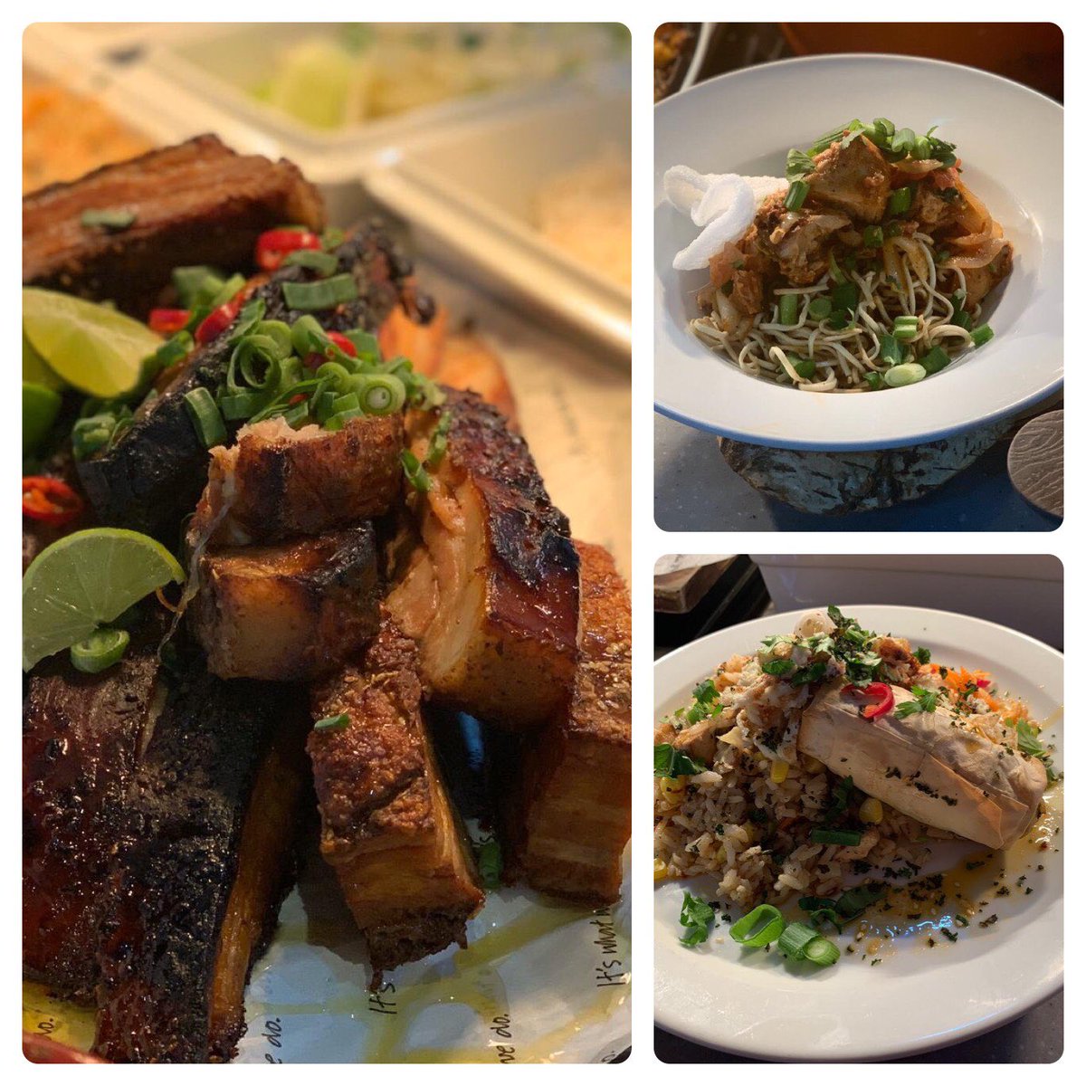 RCFStheBeach's tweet photo. Delicious lunches with a south East Asian twist! Sticky belly pork, tofu fried rice with Khmer roll and slow roast beef brisket pho. #lunch #Lunchtime #comfortfood #fresh #freshfood  #asia #homemade #delicious ⁦@ItswhatwedoWELL⁩ https://t.co/75k8zLajcF